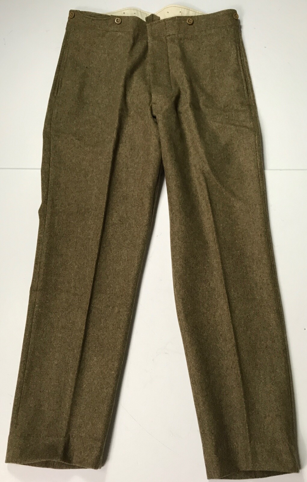 WWI BRITISH P1902 WOOL SERVICE DRESS COMBAT FIELD TROUSERS- SMALL 32 WAIST