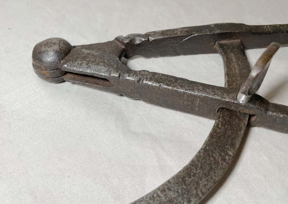 LARGE rare antique 18th century handmade solid wrought iron compass divider tool
