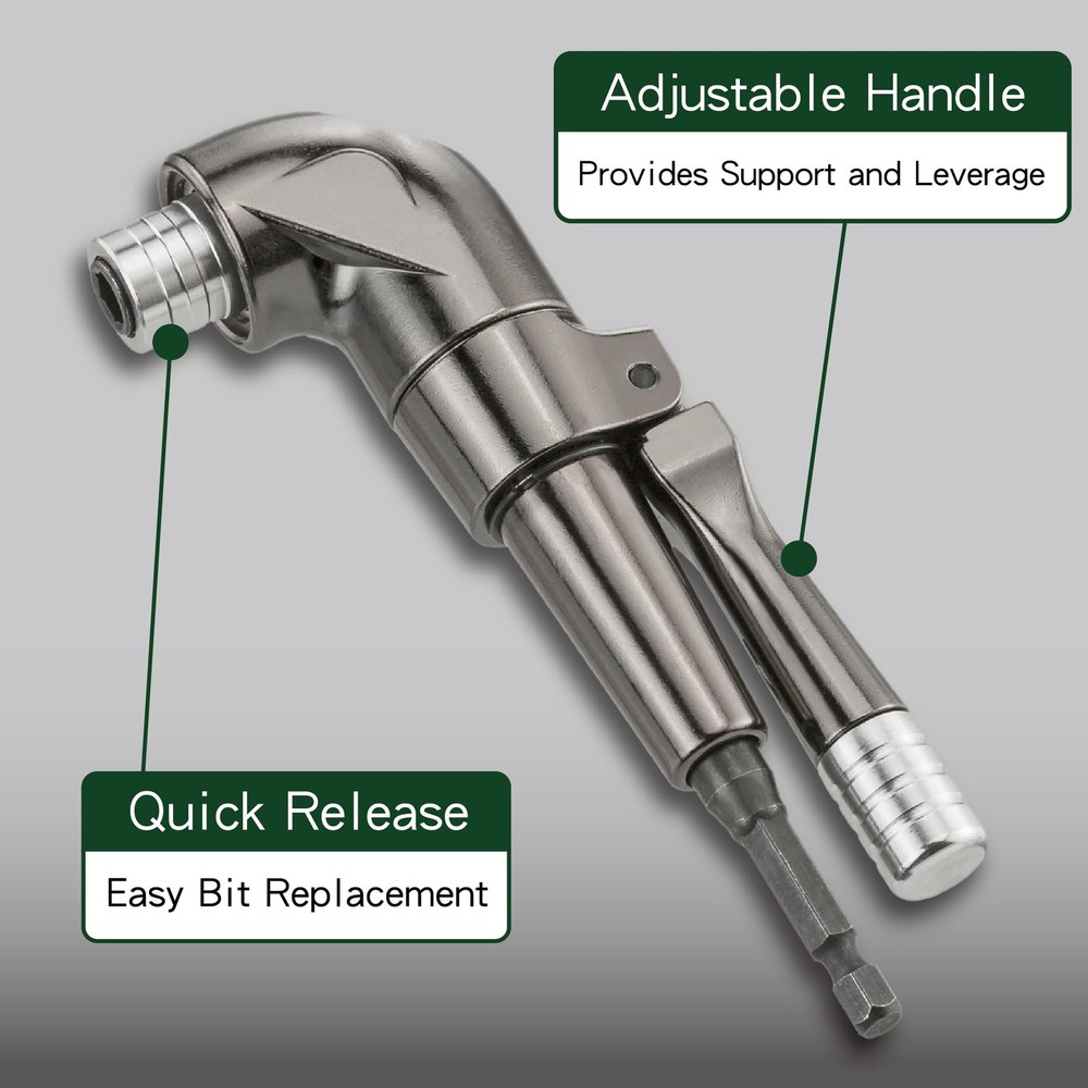 KESI Tool 1/4" Dr Impact Right Angle Drill Attachment, Right Angle Drill, 360...