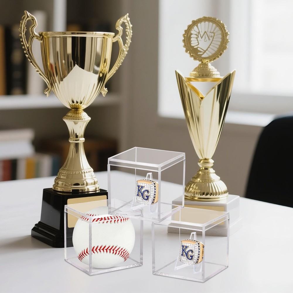 6 Pack Championship Ring Display Case Clear Acrylic 6 Pack,