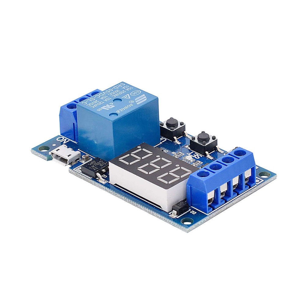 [2 Pack] DC 6-30V Timer Relay Programmable Delay Module Cycle Blue