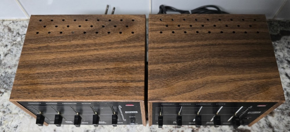 Olson HF-176 Stereo Frequency Response Controller EQ Pair Tested Clean Japan