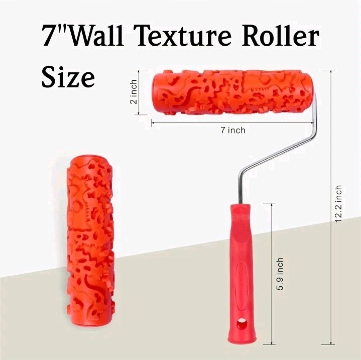 7''Paint Pattern Roller For Wall Decoration Classic Rubber Texture Roller EG323T