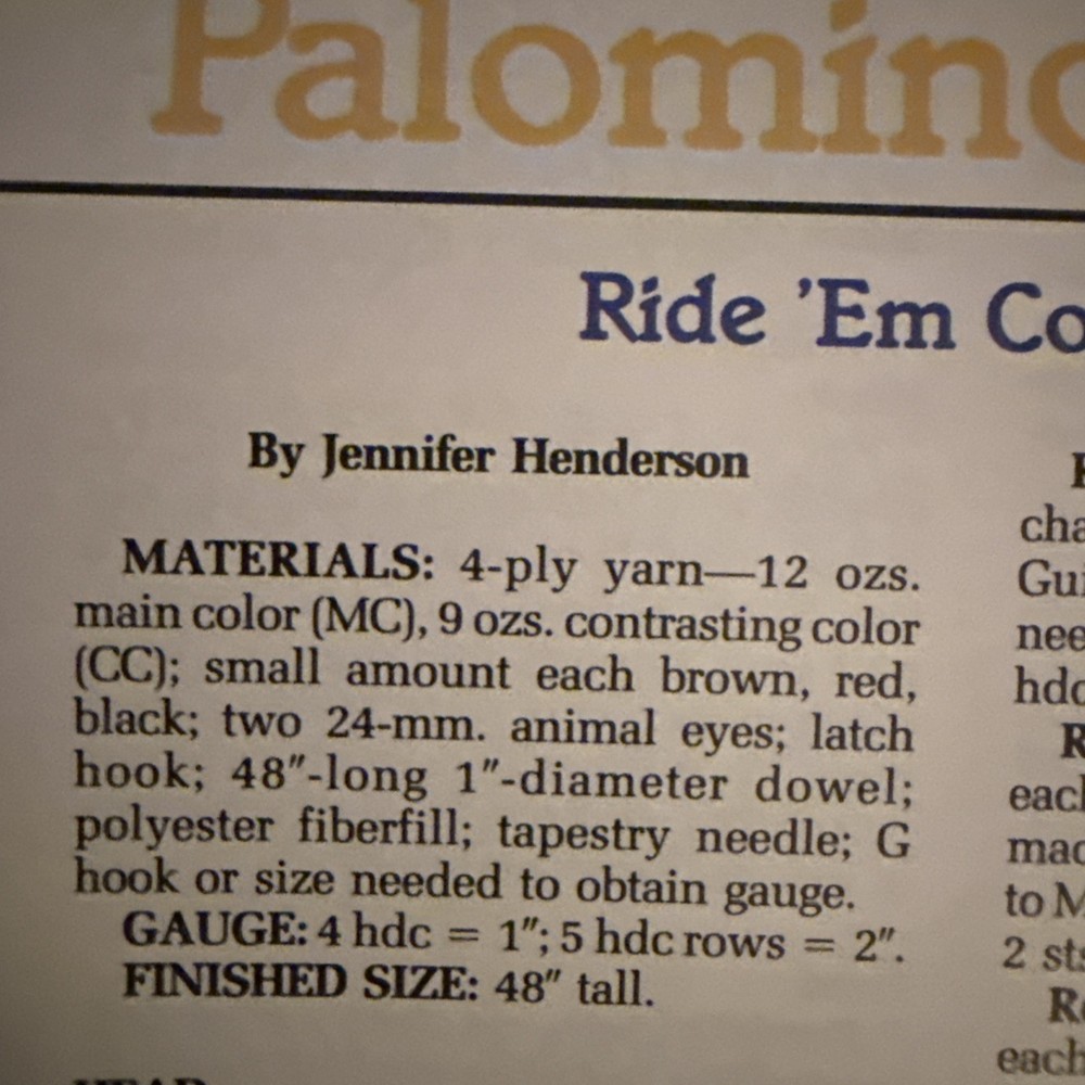 ~Crochet~Palomino Pony~Pattern Only~