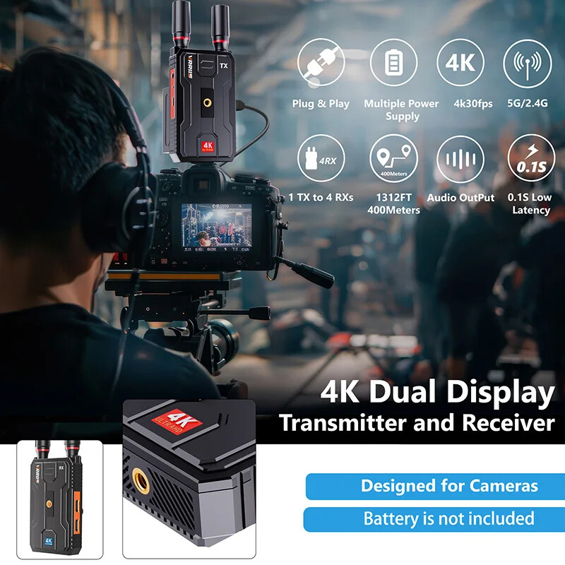 Wireless HDMI Extender Video Transmitter and Receiver 4K 5G Streaming 1312FT