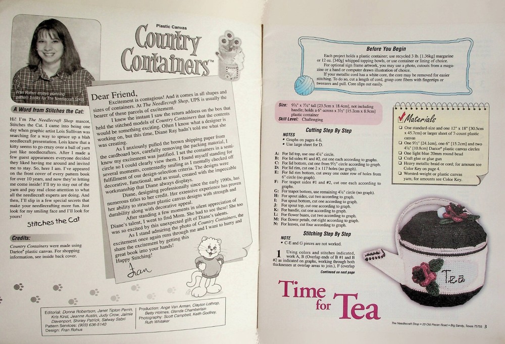 Country Containers Plastic Canvas Patterns By Needlecraft Shop