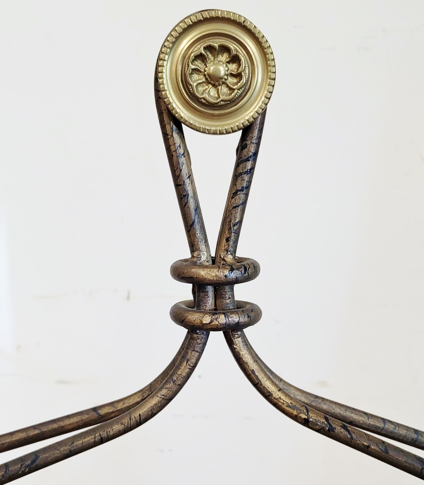 Vintage Mid-Century MODERN Rope & Tassel BRONZE Display Wall ETAGERE Bookshelf