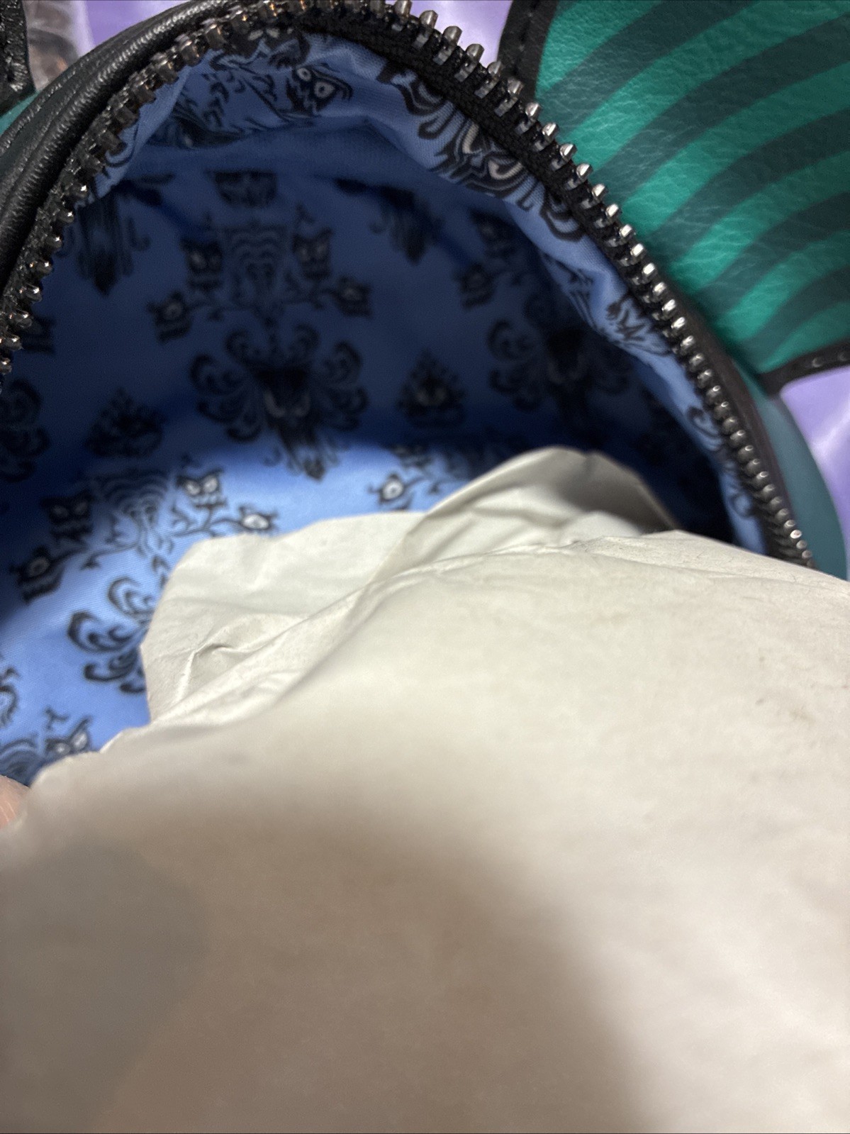 Disney Haunted Mansion Mickey Loungefly Mini Backpack 50 Years Main Att GITD NEW