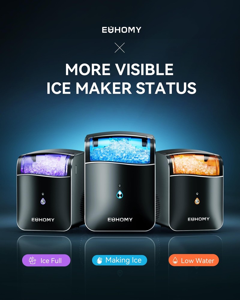 Smart Nugget Ice Maker Countertop, Pebble Ice Maker Machine with APP Control,...