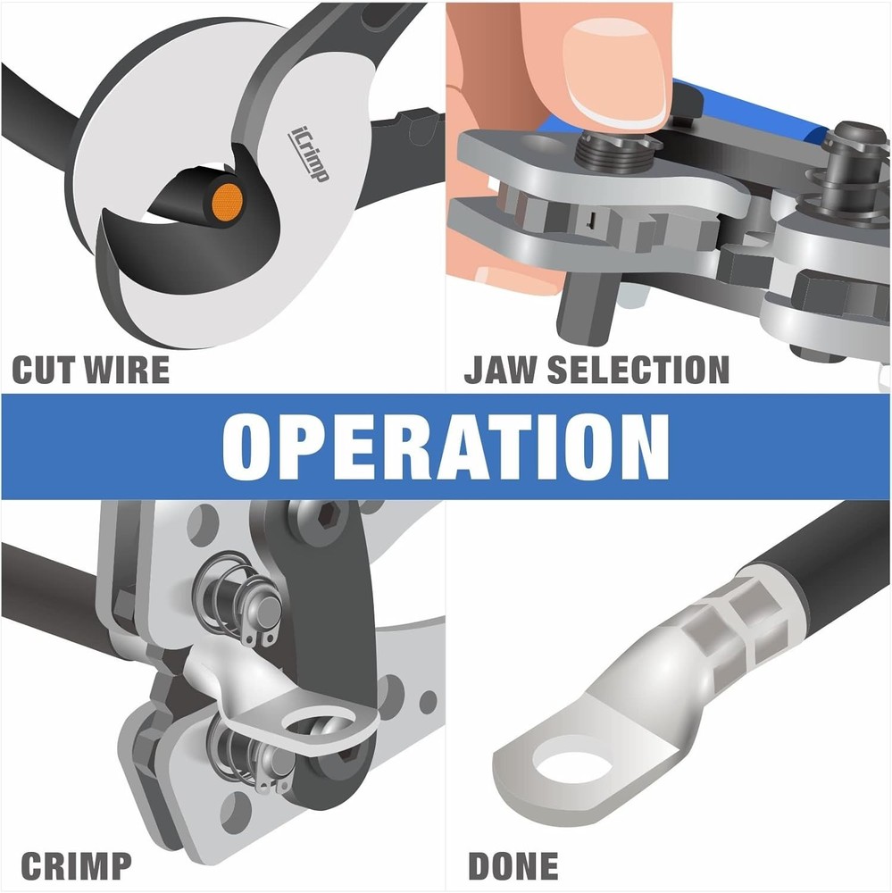 Versatile Crimping Tool for Various Cable Sizes