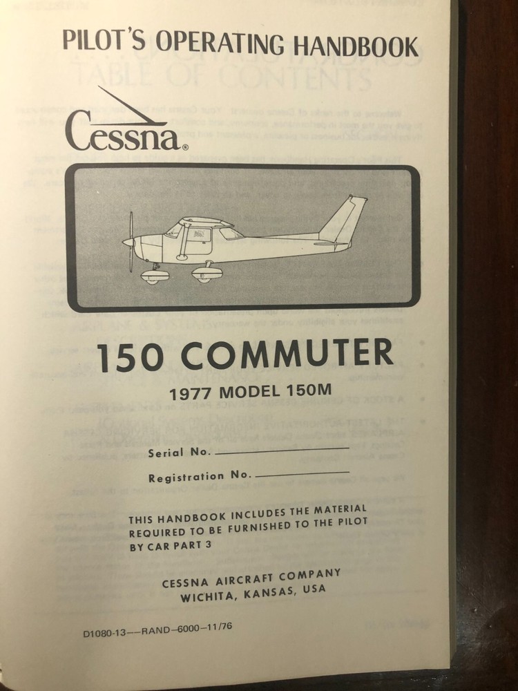 Cessna Pilots Operating Handbook 150M 1977