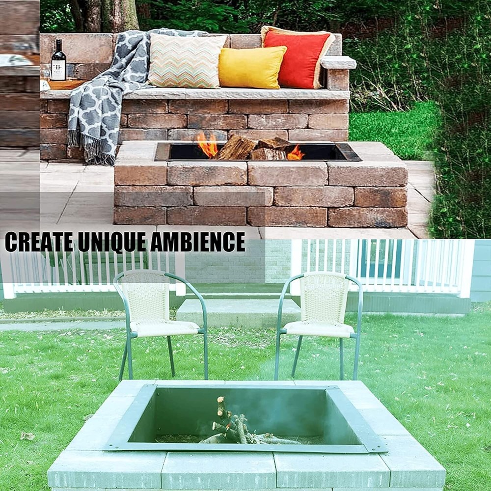 Fire Pit Ring - Square - 29" (OD) & 25" (ID) - Fire Pit Insert with Air Vents