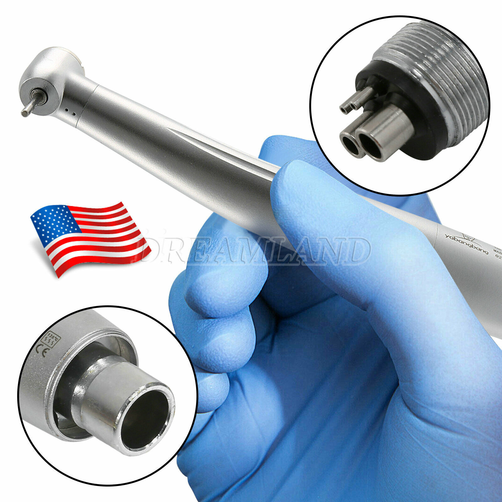 NSK Style Dental High Speed Handpiece Push Button + Quick Coupler Swivel 4 Holes