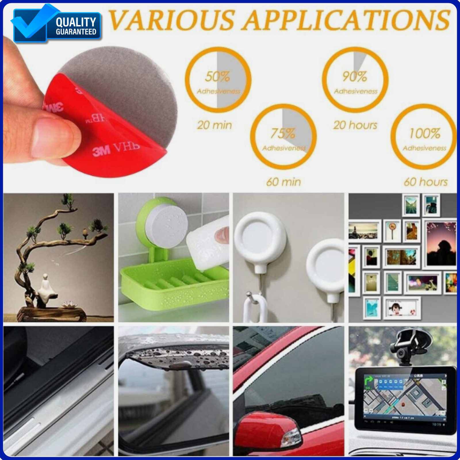 HEAVY DUTY 3M VHB DOUBLE SIDED Mounting Tape STRONG STICKY for Car Home Office