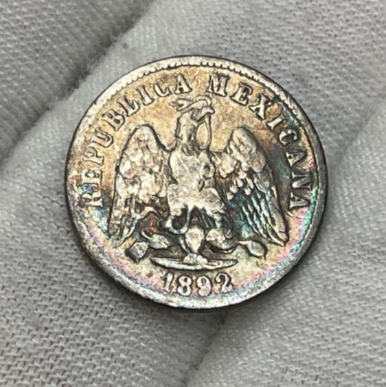 1892 Mexico 10 Centavos Silver Coin High Value
