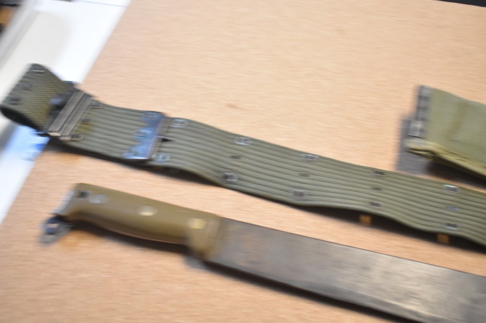 WW2 US Navy 1942 Machette w/ Web Belt