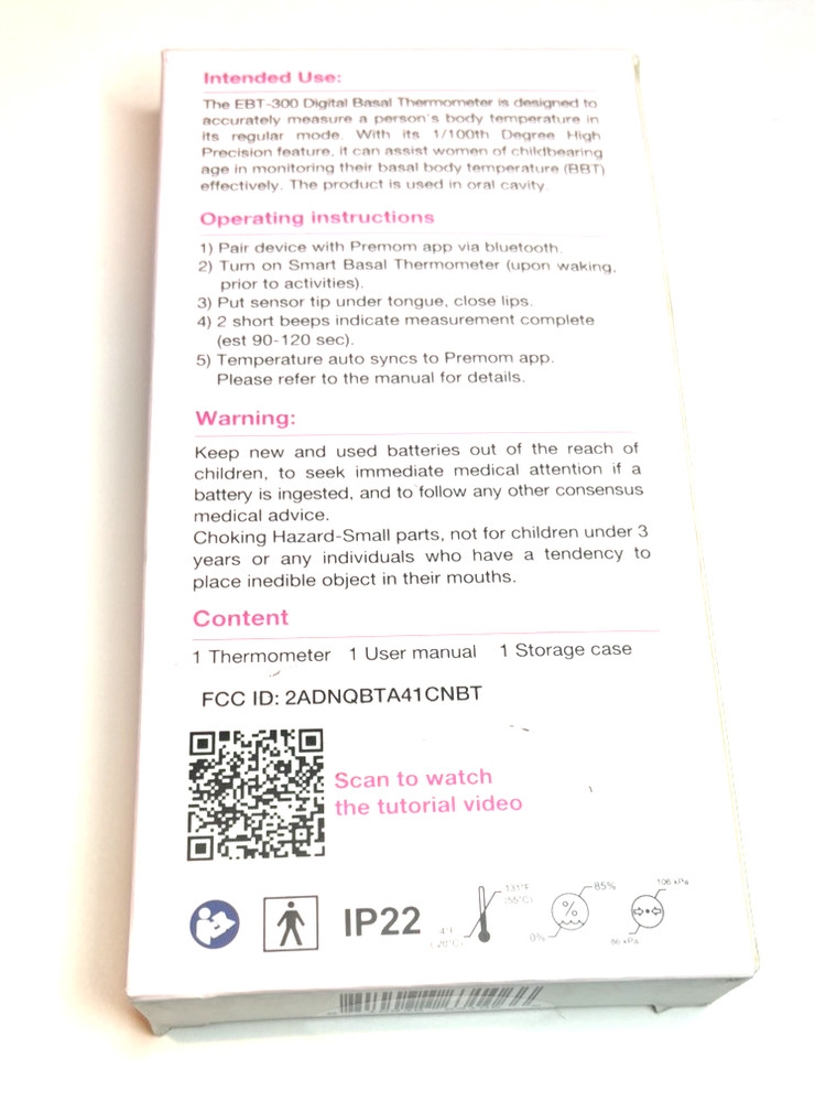 Premom App Integrated with Easy@Home Smart Basal Thermometer – EBT-300
