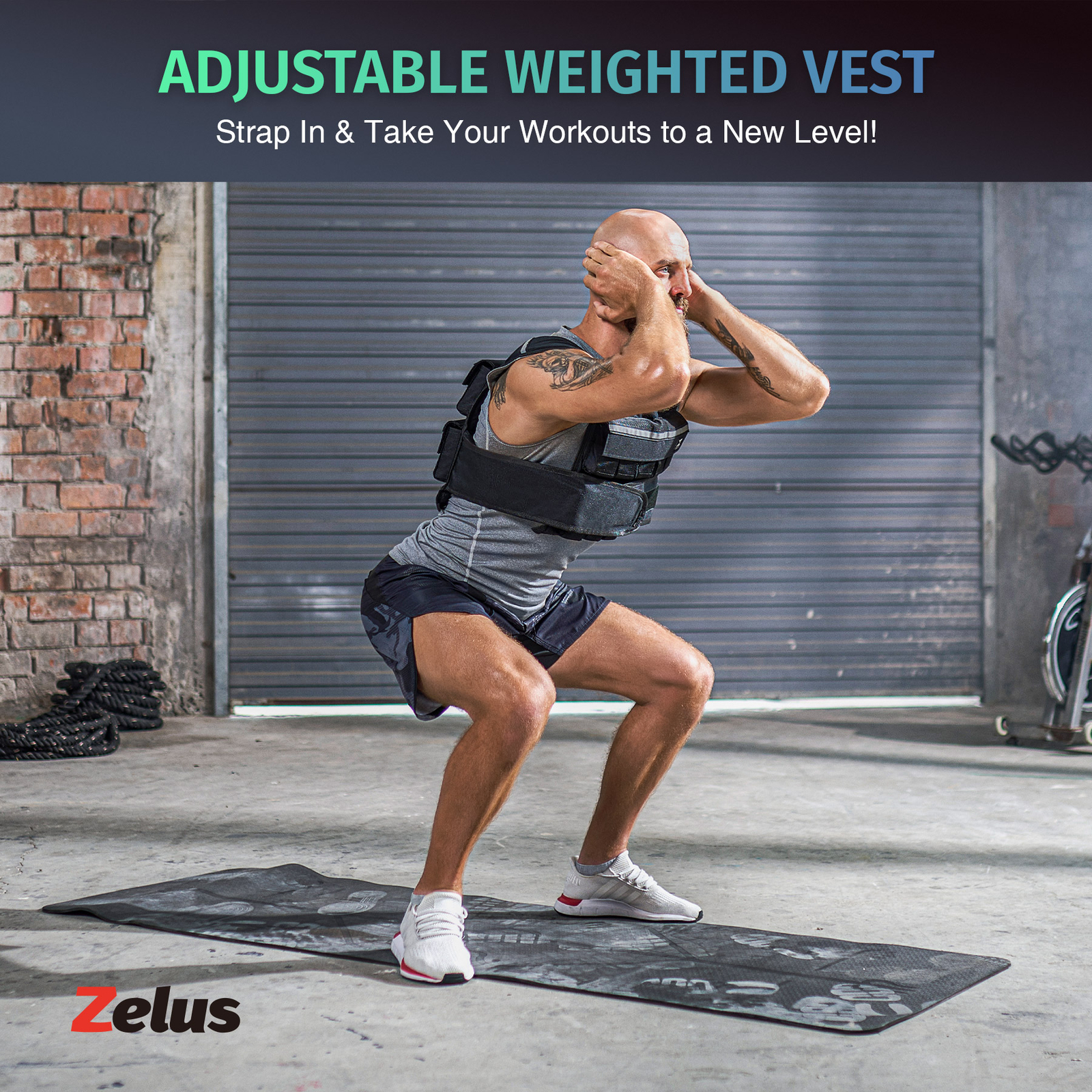 ZELUS 45 lb Weighted Vest with Iron 20 Weights Adjustable Weight Vest for Men