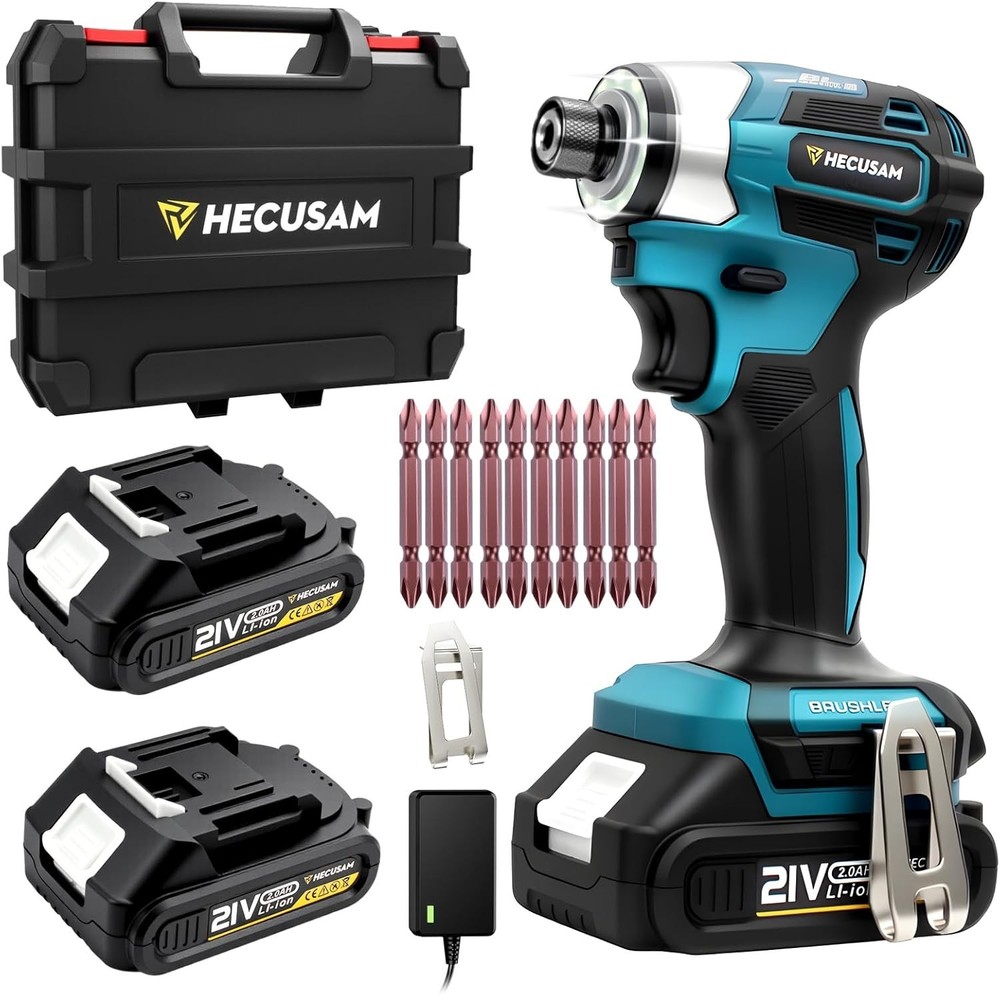 Professional 21V Impact Driver with Dual Batteries & Quick Charge Function