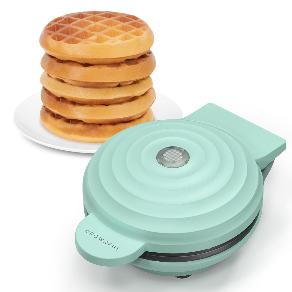 Mini Waffle Maker, 4" Chaffle Maker with Compact Design, Easy to Clean, Non-S...