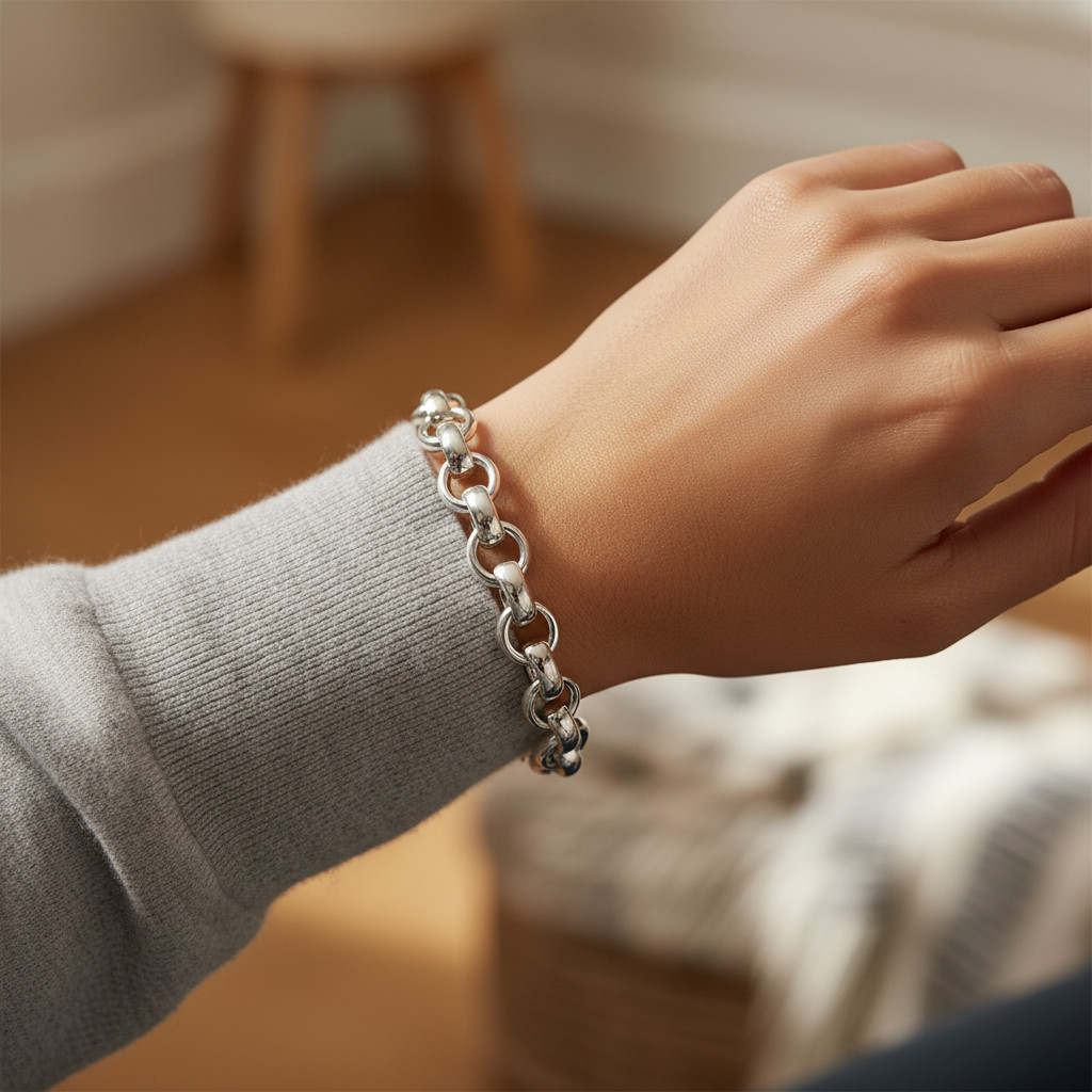 Arte d'Argento Sterling 7-1/4" Bold Rolo Link Bracelet, 34g