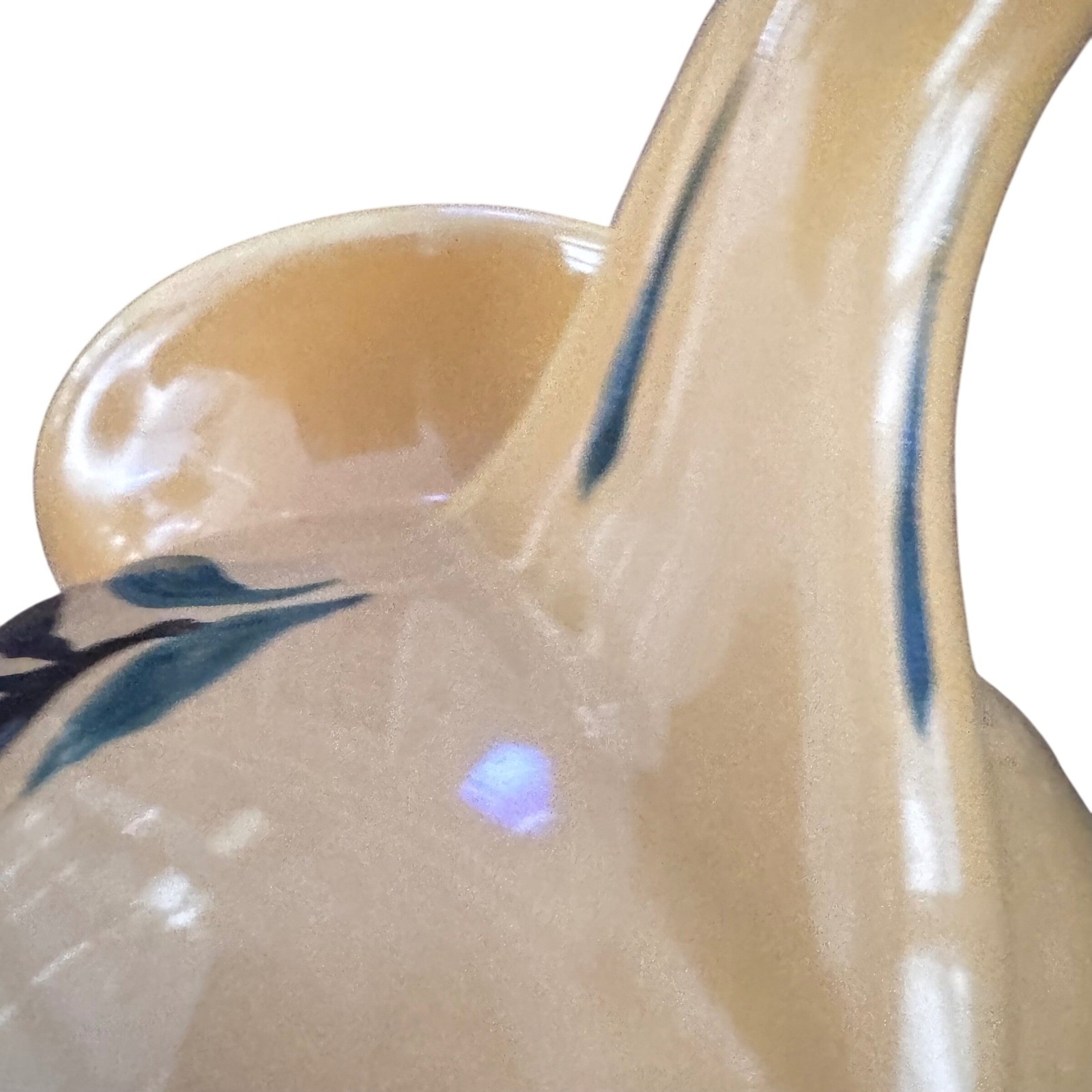 Hall 6 Cup Pitcher Yellow Floral Ceramic Windshield Style USA Vntage