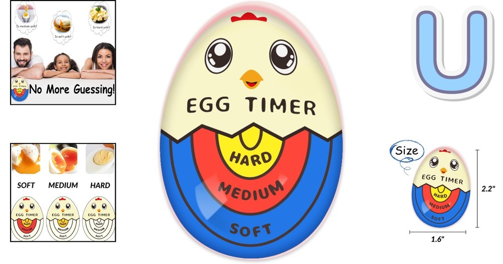 Tricolor Egg Timer: Color-Changing Gadget for Perfect Boiled Eggs Every Time