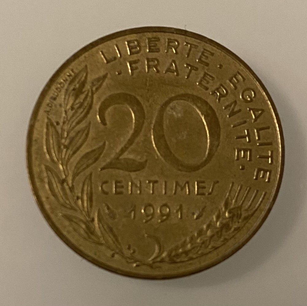 20 CENTIMES FRENCH 1991