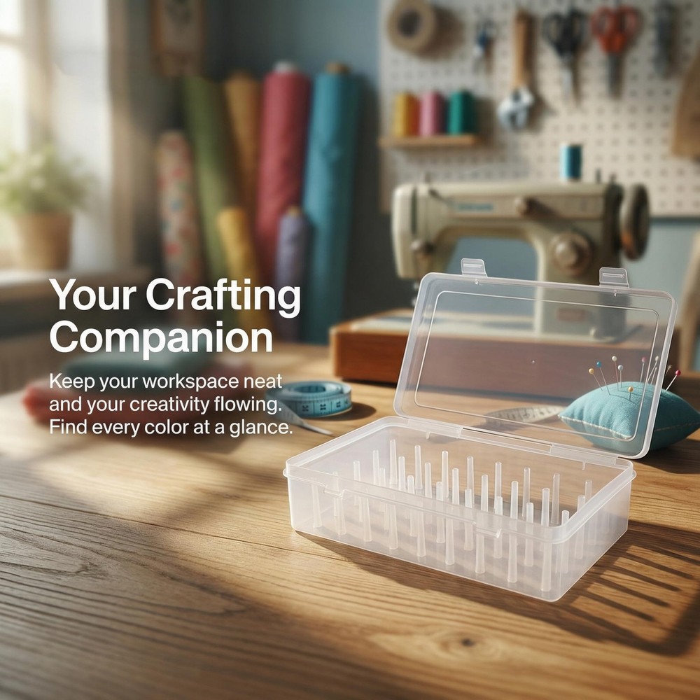 Segolike 42 Slots Sewing Thread for Spools of Thread, Empty Storage Box, Easi...