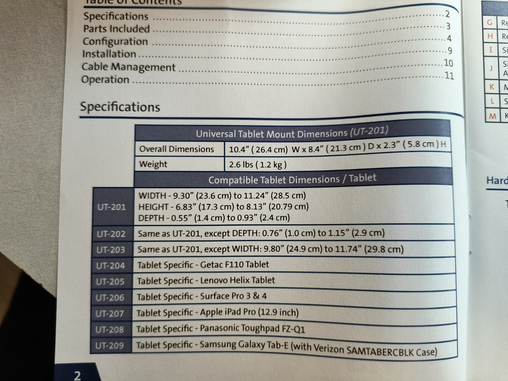 Havis UT-201 Universal Tablet Cradle