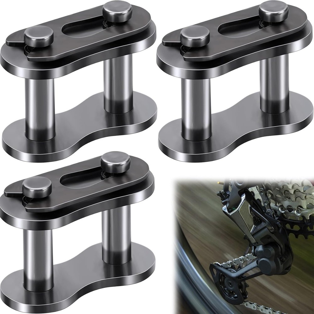 3pcs Roller Chain Connecting Links, Master Connector Link, Heavy Duty Mangane...