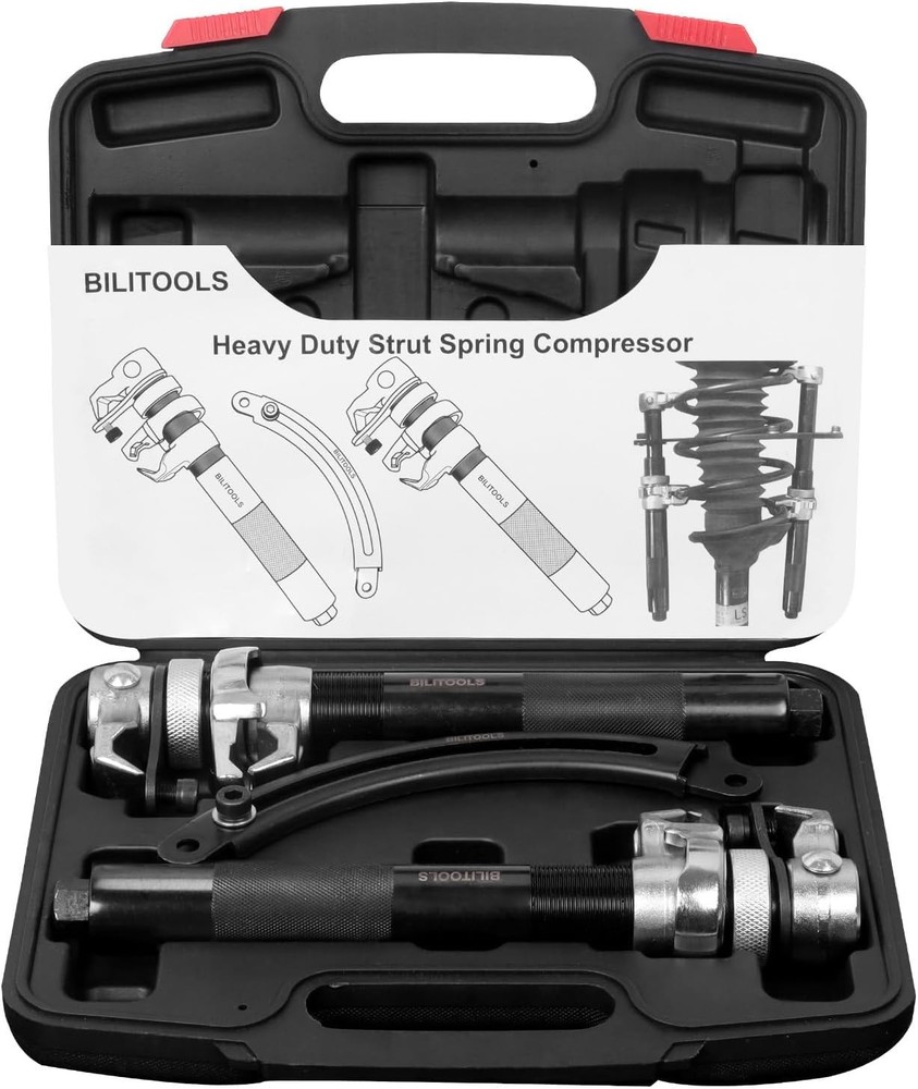 2-Piece Coil Spring Compressor Tool Heavy Duty Macpherson Strut Spring Compre...