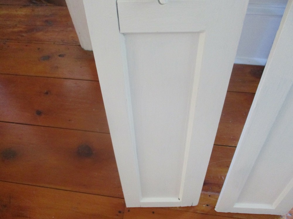 Antique interior shutters/half louver and solid. Hand painted "White Dove"
