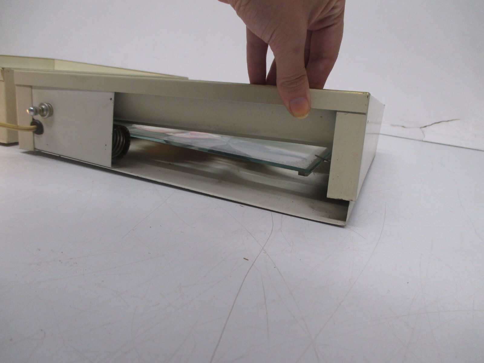 2 Vtg Reverse Painted Glass Floral George Telo Shadow Light Box Lighted Wall Art