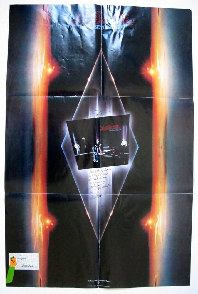 AMBROSIA Live Beyond L.A. 1978 PROMO Poster SIGNED David PACK Joe PUERTA Beatles