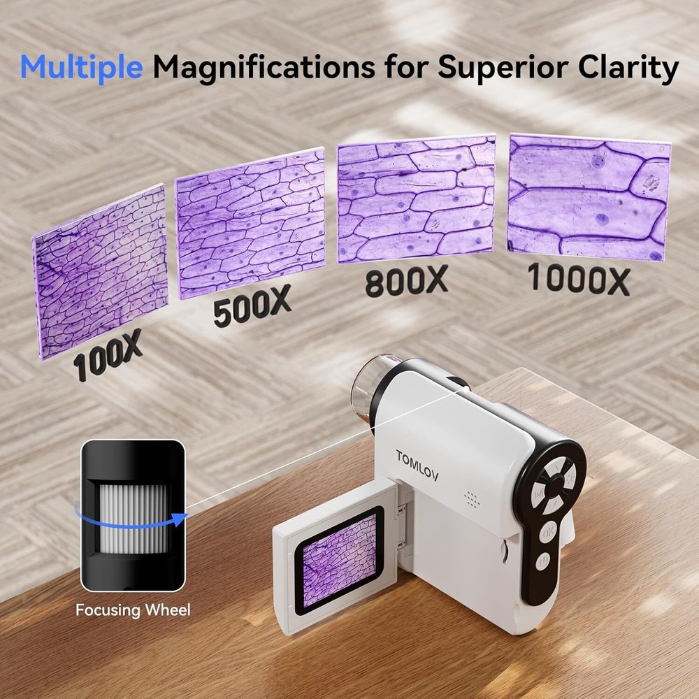 TOMLOV Digital Microscope Pocket Handheld USB Microscope 1000x Zoom 1080P Camera