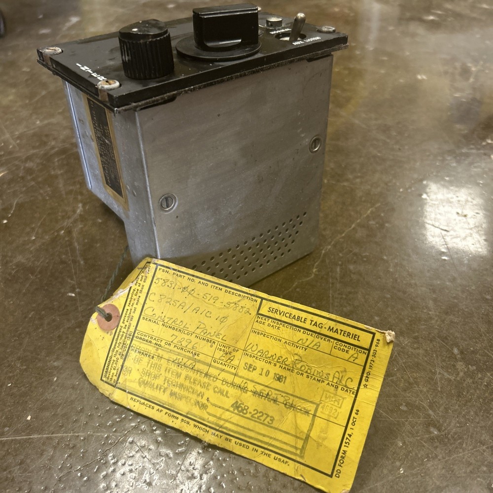 Authentic U.S. Military  Aircraft Intercom Control Panel SN 7296