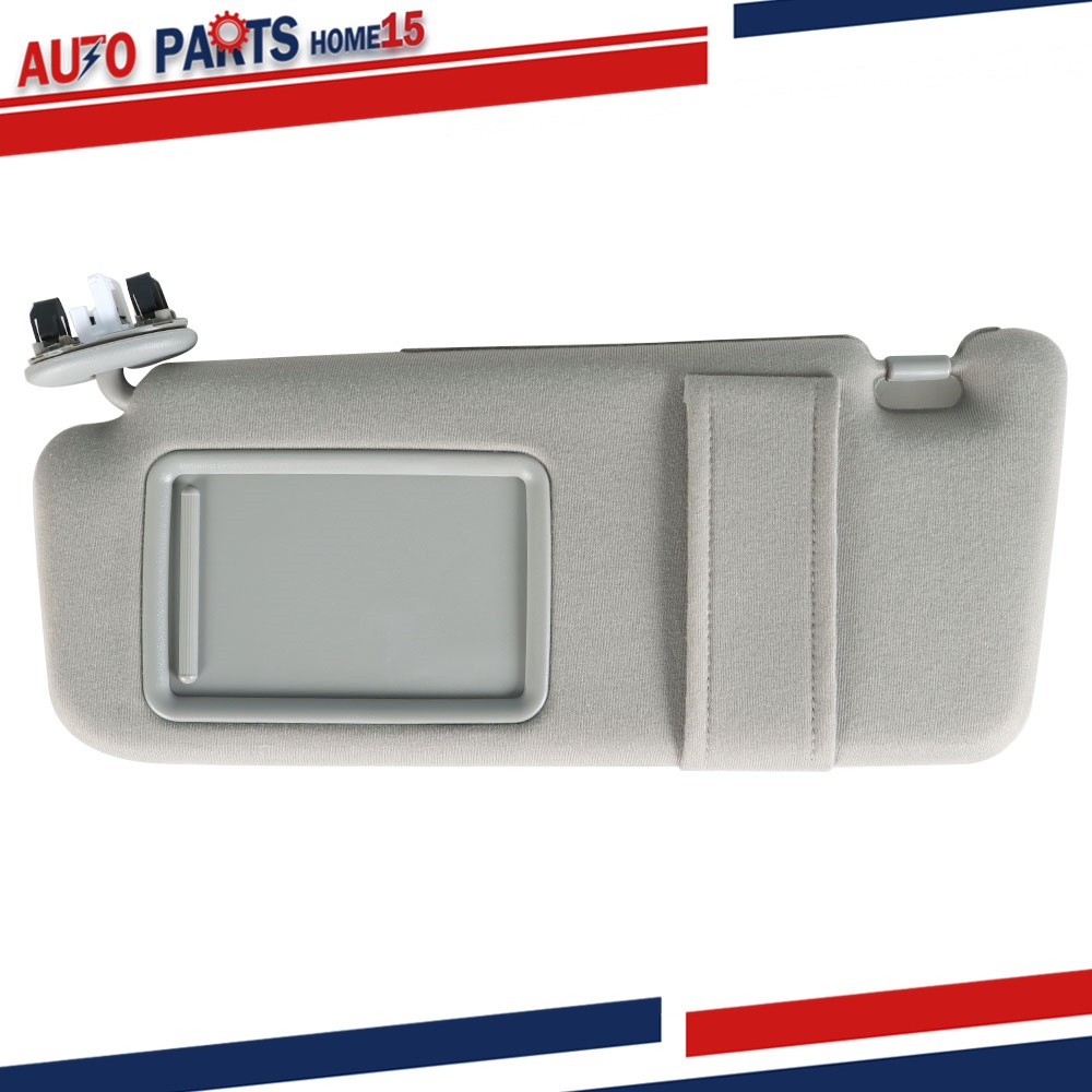 Driver Left Side Sun Visor For Toyota Camry 2007-2011 With Mirror & Light Gray