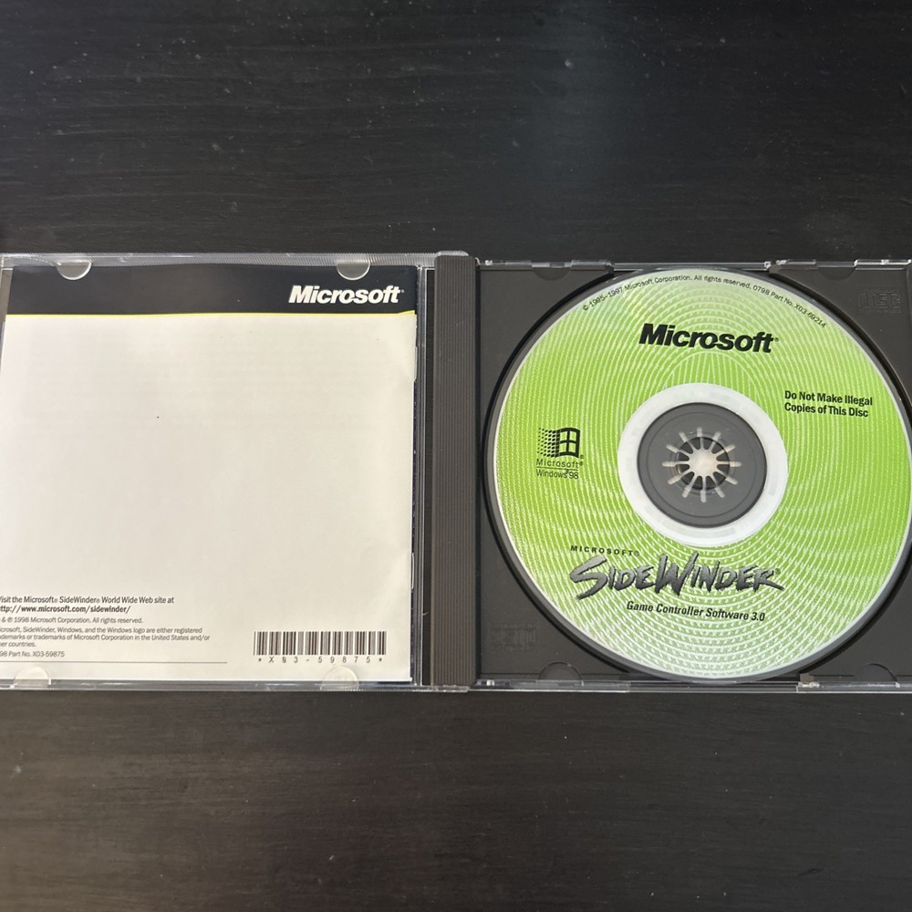 Microsoft Sidewinder: Game Device Profiler (CD-Rom, 1996)