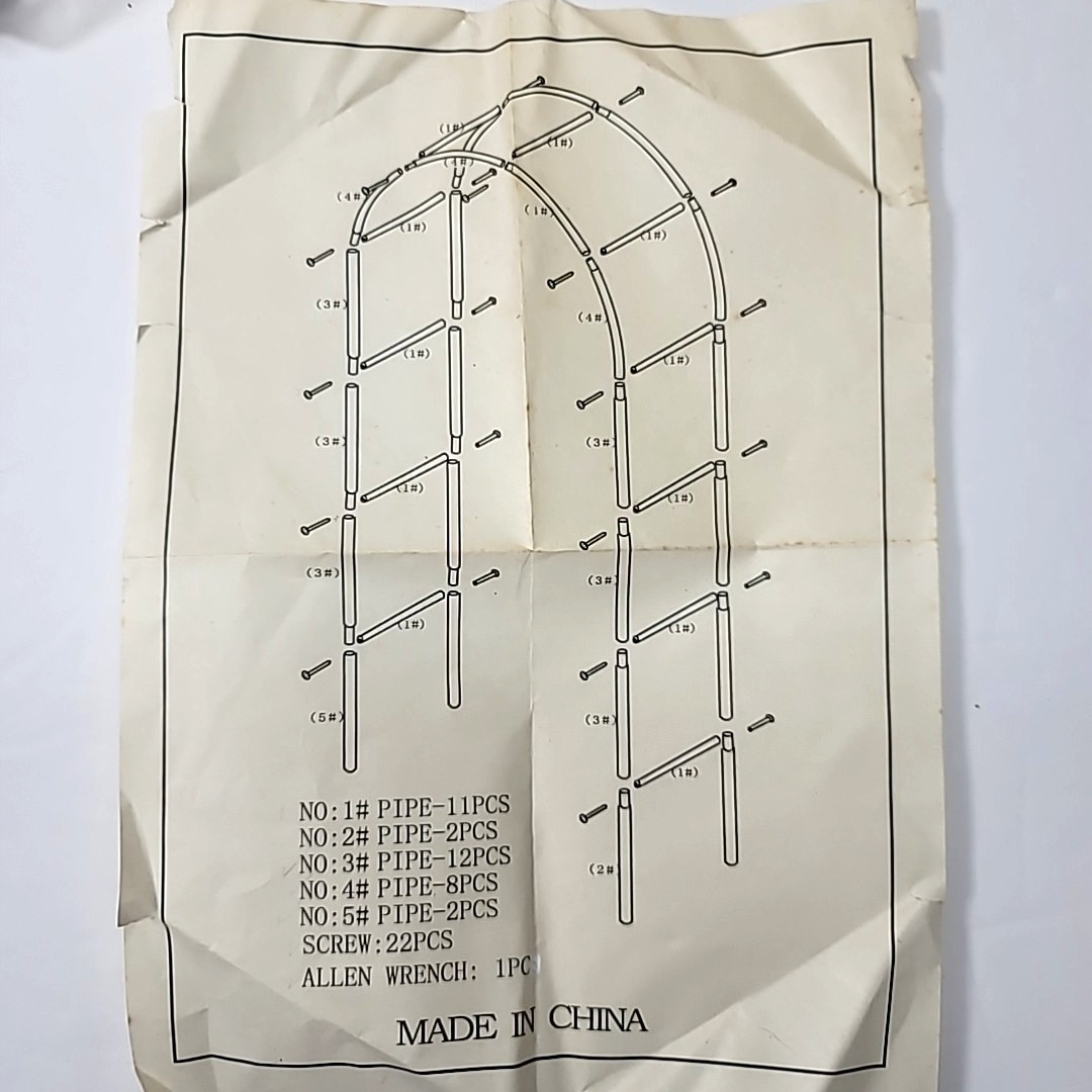 8ft. Green Metal Garden Arch- Arbor Trellis For Climbing Plants-Wedding