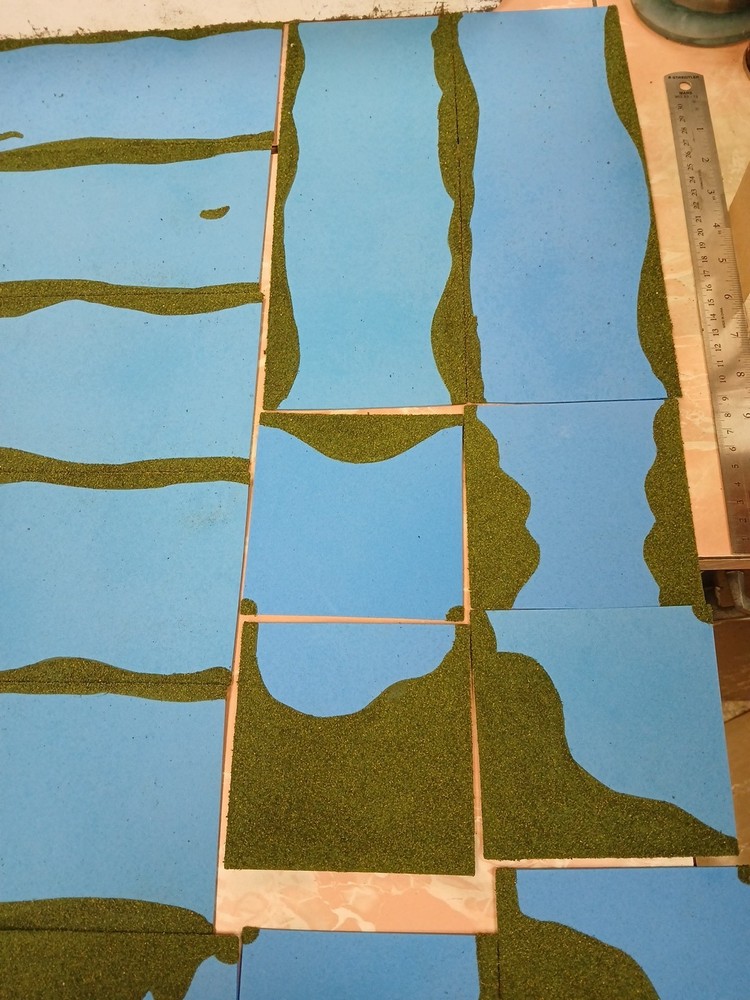 9+' River set 16 pc 3" wide River System geomorphic wargaming RPG Terrain Train