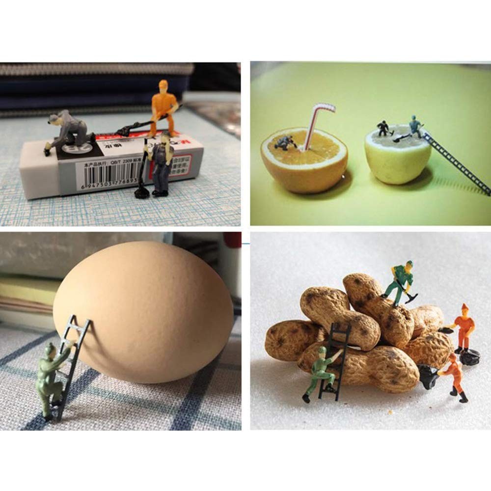 25pcs Simulation Train Track Railroad Worker Model People Figures with Tools ...
