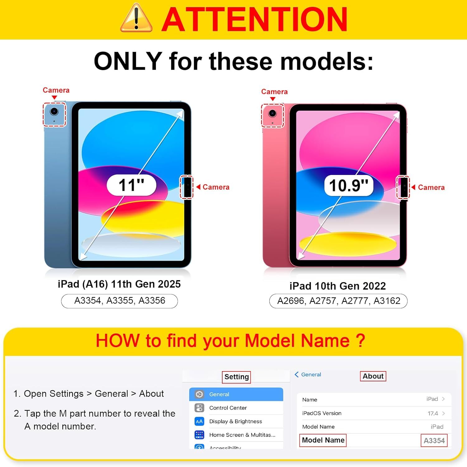 (2 Pack) Screen Protector for iPad (A16) 11th Gen 11 Inch (2025) ＆ iPad 10th Gen