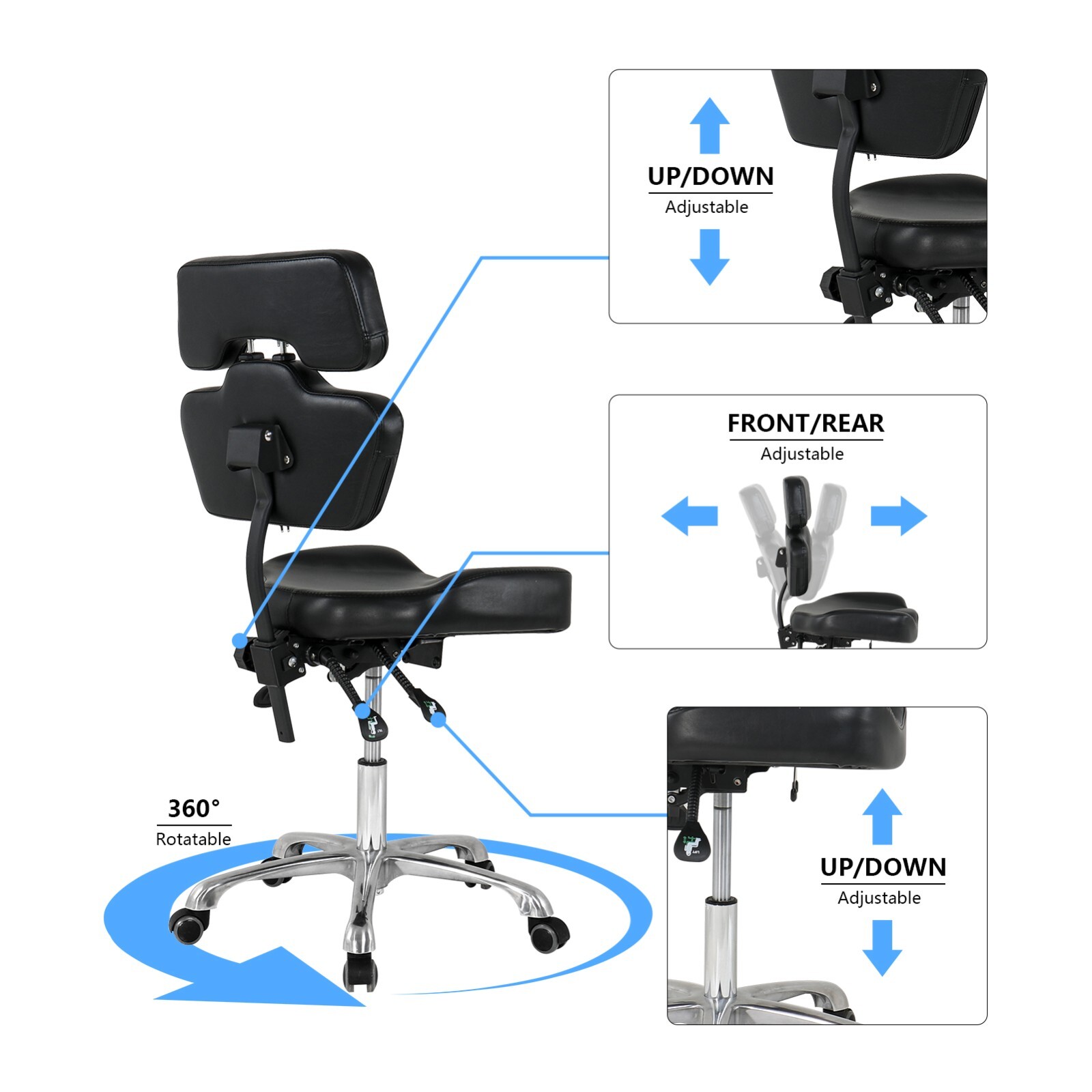 TATARTIST Tattoo Chair Hydraulic Swivel Tattoo Master Chair Adjustable Backrest