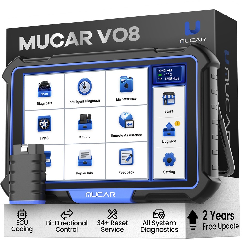 MUCAR VO8 E.CU Coding 34+Service Bidirectional Auto Diagnostic Scanner LIFE FREE