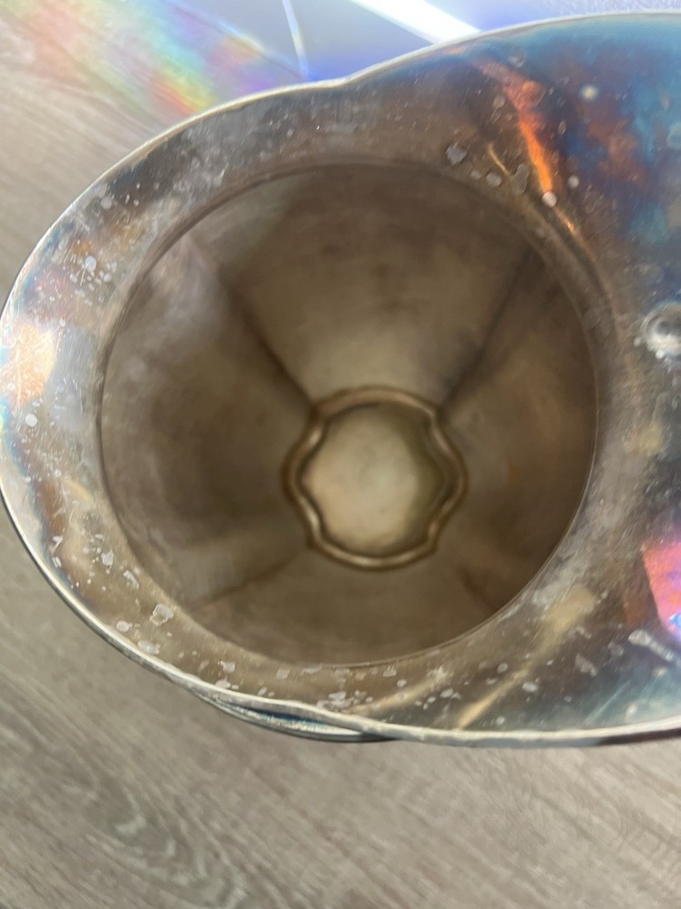 Antique Silver-Plated Pitcher Jug Monogram McQ Decorative Tableware Silverplate