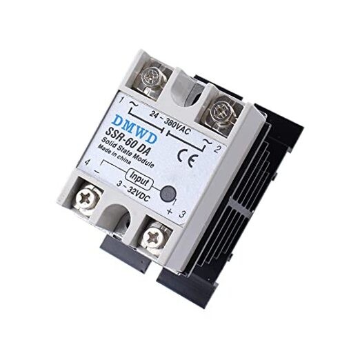SSR-60DA Solid State Relay DC to AC (Input 3-32V DC Output 24-380V AC) with