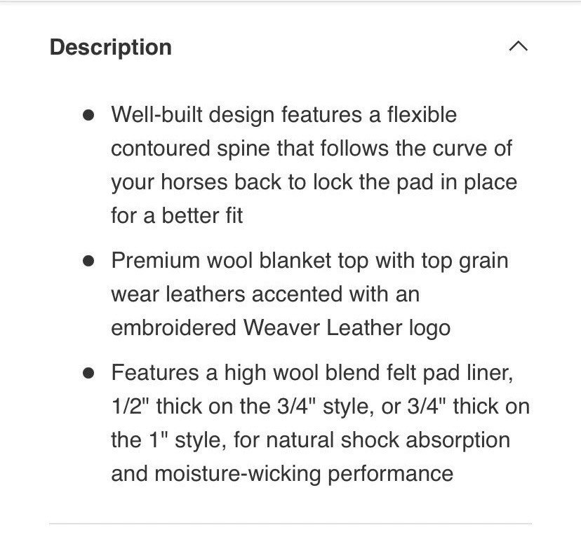 Weaver Leather Flex Contour Wool Blend Saddle Pad, 32 x 34”