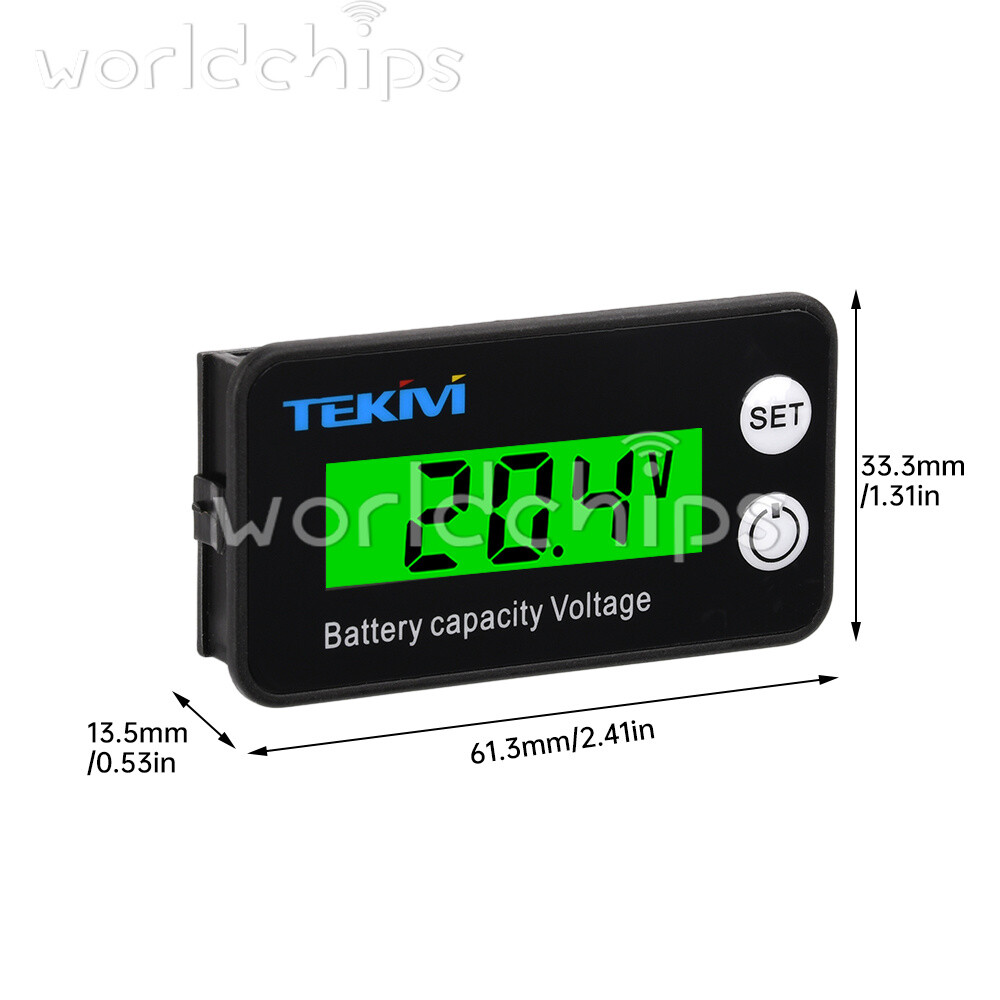 6136B High Precision LCD Battery Voltmeter Indicator Low Voltage Alarm Setting