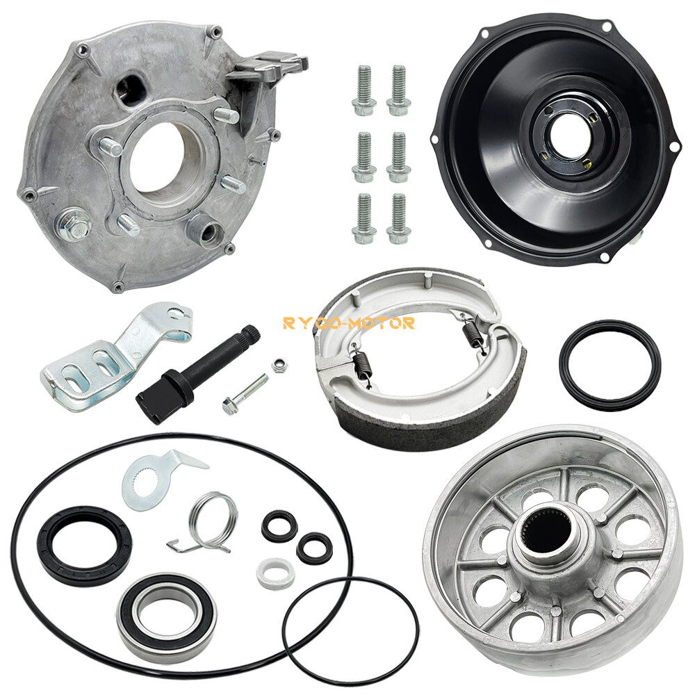 Rear Brake Drum Hub Plate Cover Shoes Bearing Seals for Honda TRX300 FourTrax300